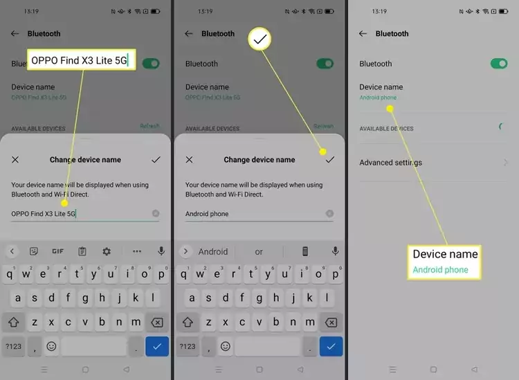 Your Android phone has now been renamed.
